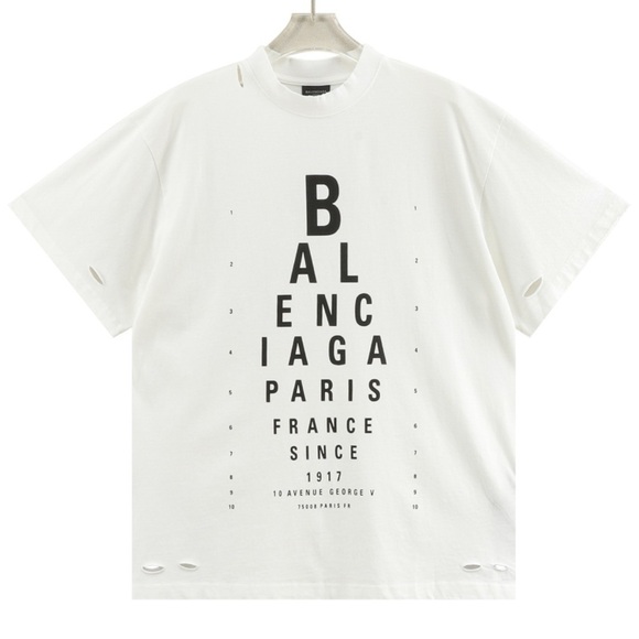 Balenciaga White Graphic Short Sleeve Tee